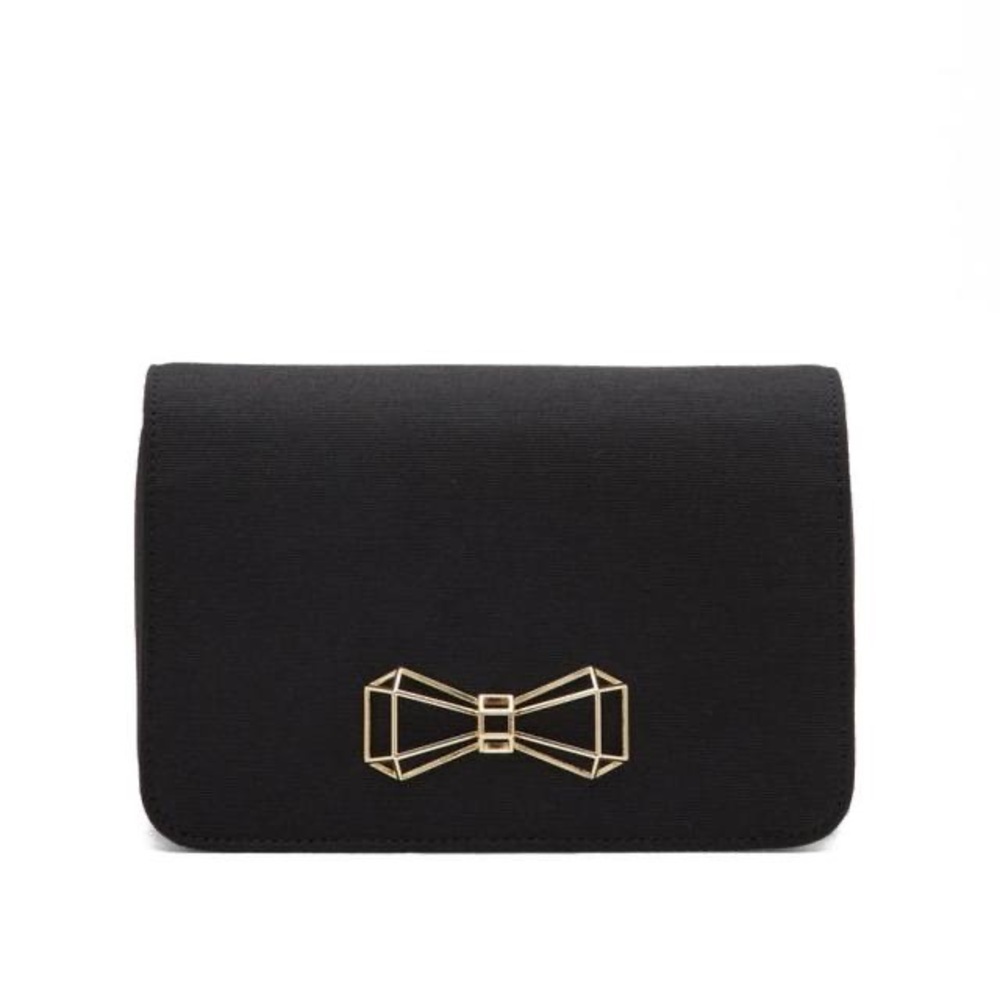 Ted Baker Black Gold Geometric Bow Clutch Bag
